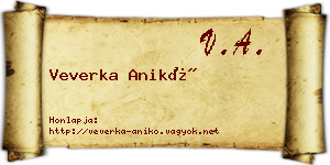 Veverka Anikó névjegykártya